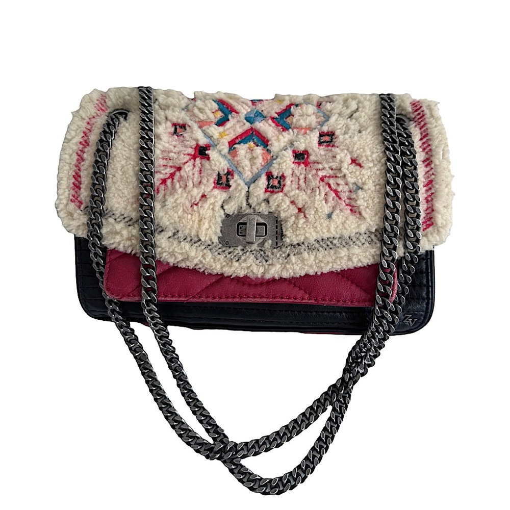 Rare Red and Black Zadig & Voltaire Skinny Love Shearling Bag